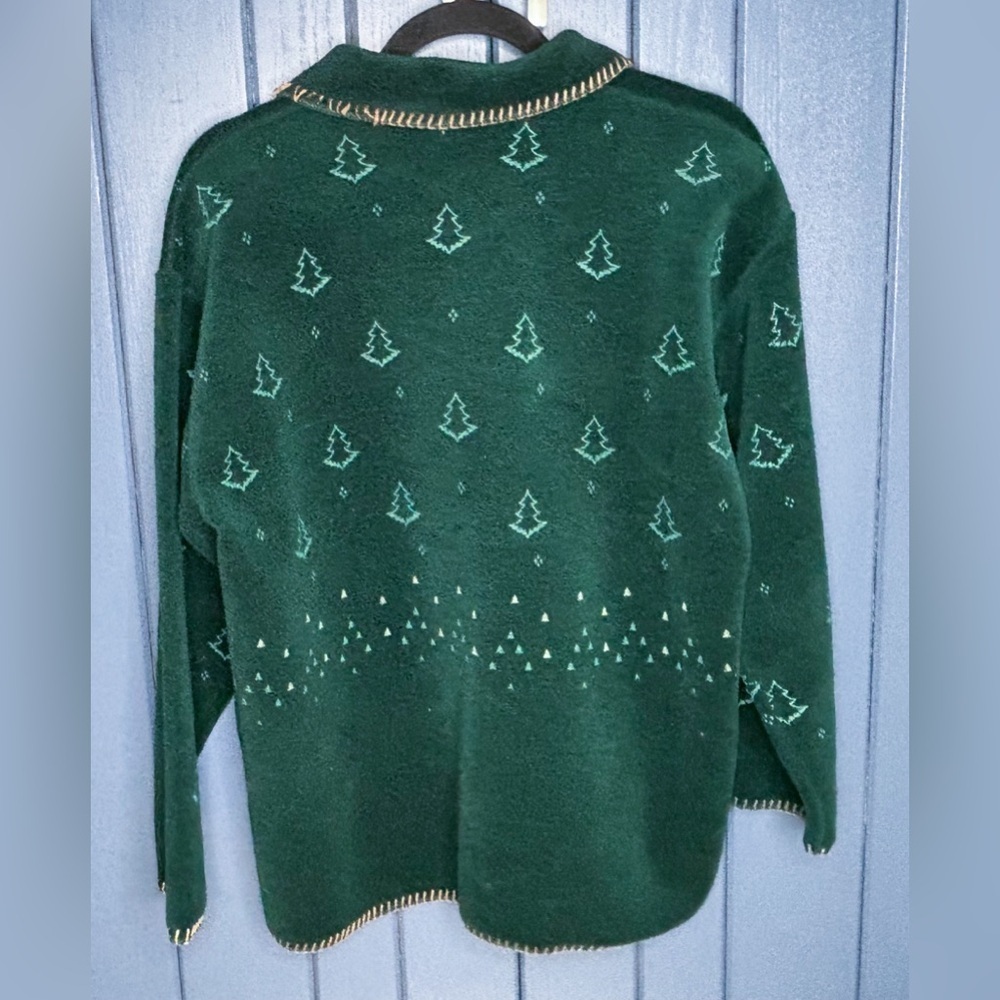 Vintage Forest Green Pine Tree Jacket Shacket Large Cottage Goblin Core Read View 6